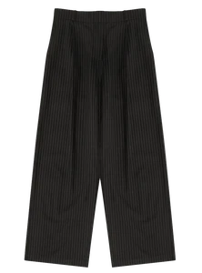 빅사이즈 S-4XL 재즈 스트라이프 핀턱 뒷밴딩 와이드 슬랙스 팬츠 하객룩